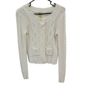 Fossil Off White Cardigan Wool Blend Size S